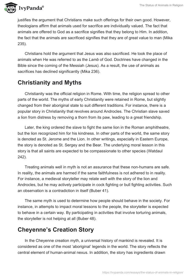 The Status of Animals in Religion. Page 4