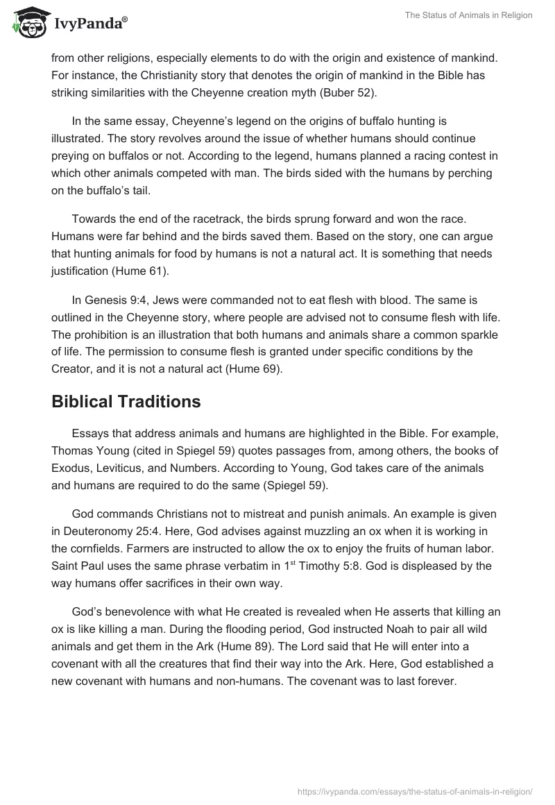 The Status of Animals in Religion. Page 5
