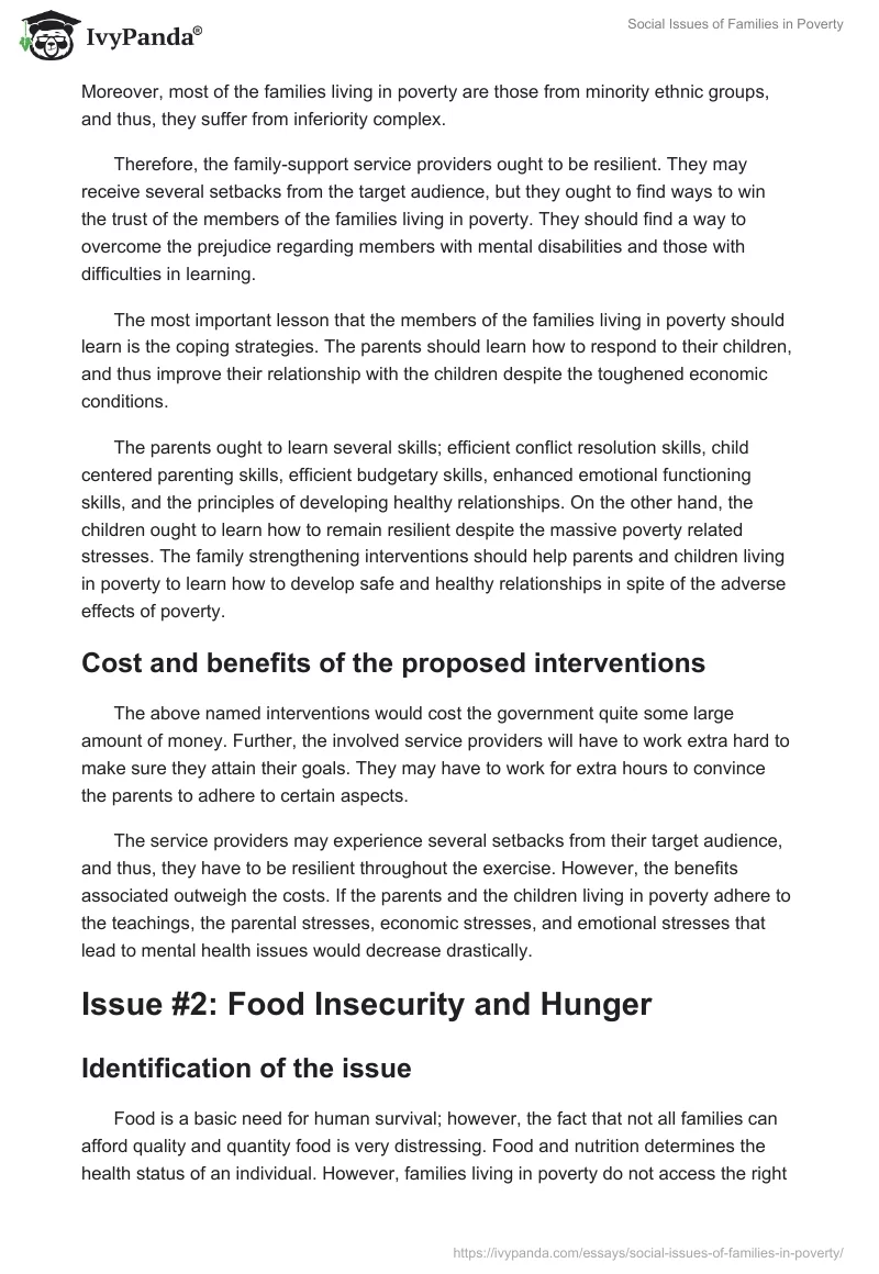 Social Issues of Families in Poverty. Page 2