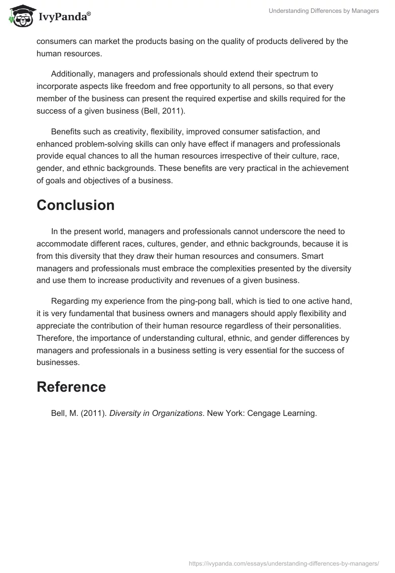 Understanding Differences by Managers. Page 3