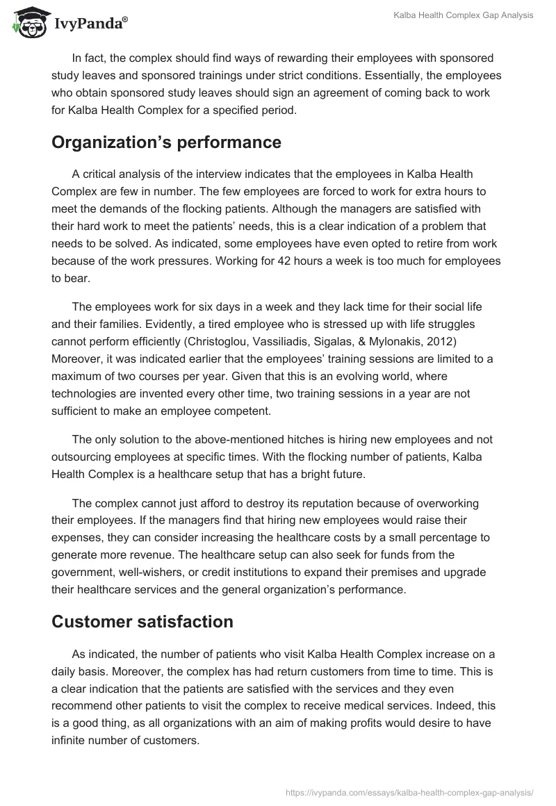 Kalba Health Complex Gap Analysis. Page 5