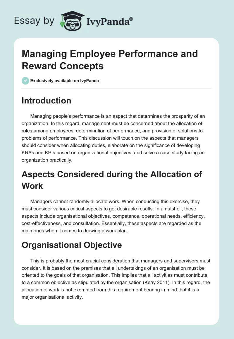 Managing Employee Performance and Reward Concepts. Page 1