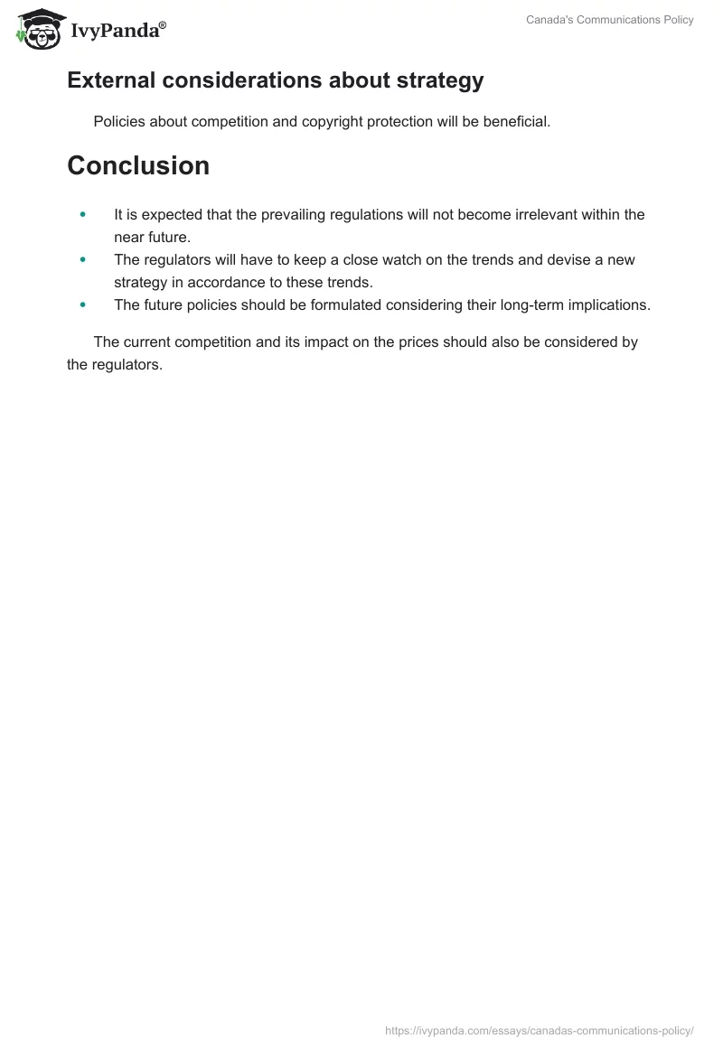 Canada's Communications Policy. Page 3