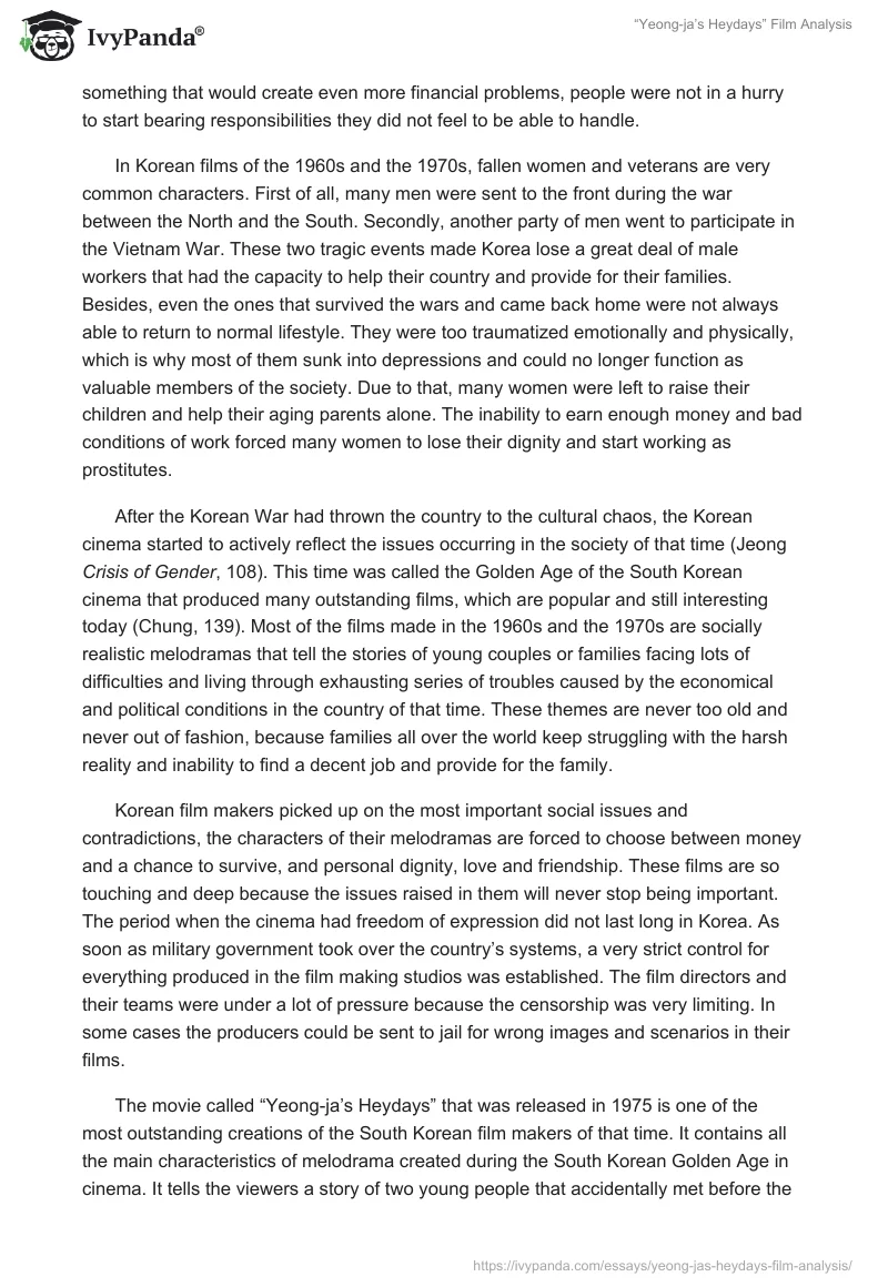 “Yeong-ja’s Heydays” Film Analysis. Page 2