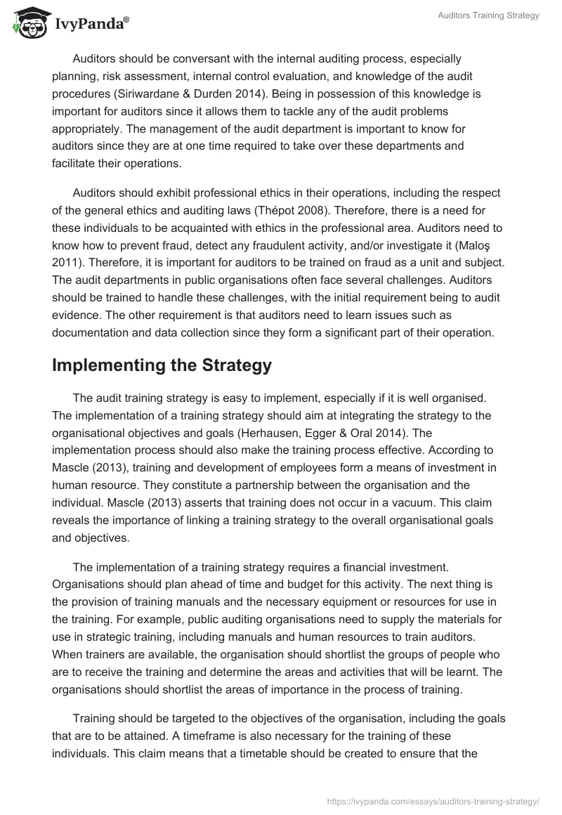 Auditors Training Strategy. Page 3