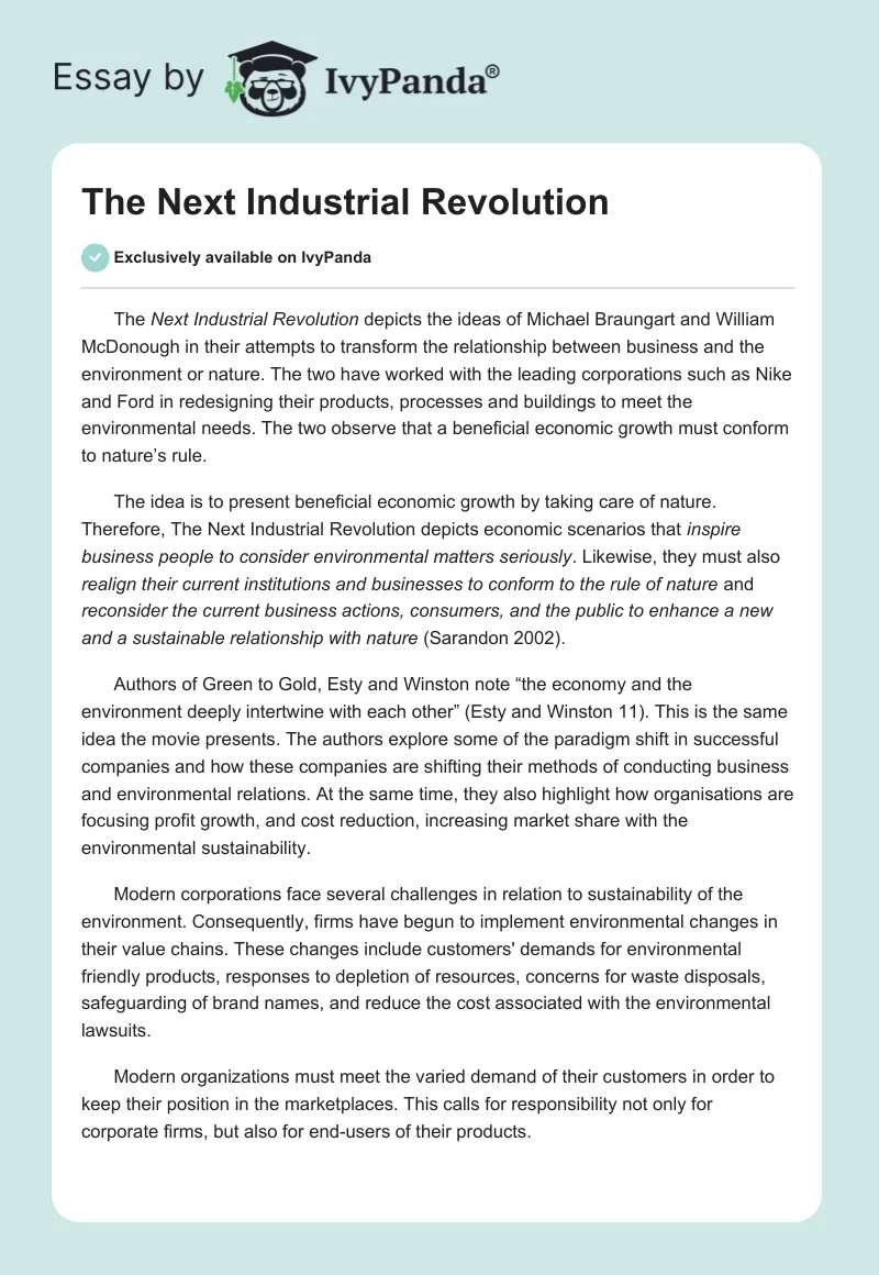 The Next Industrial Revolution. Page 1