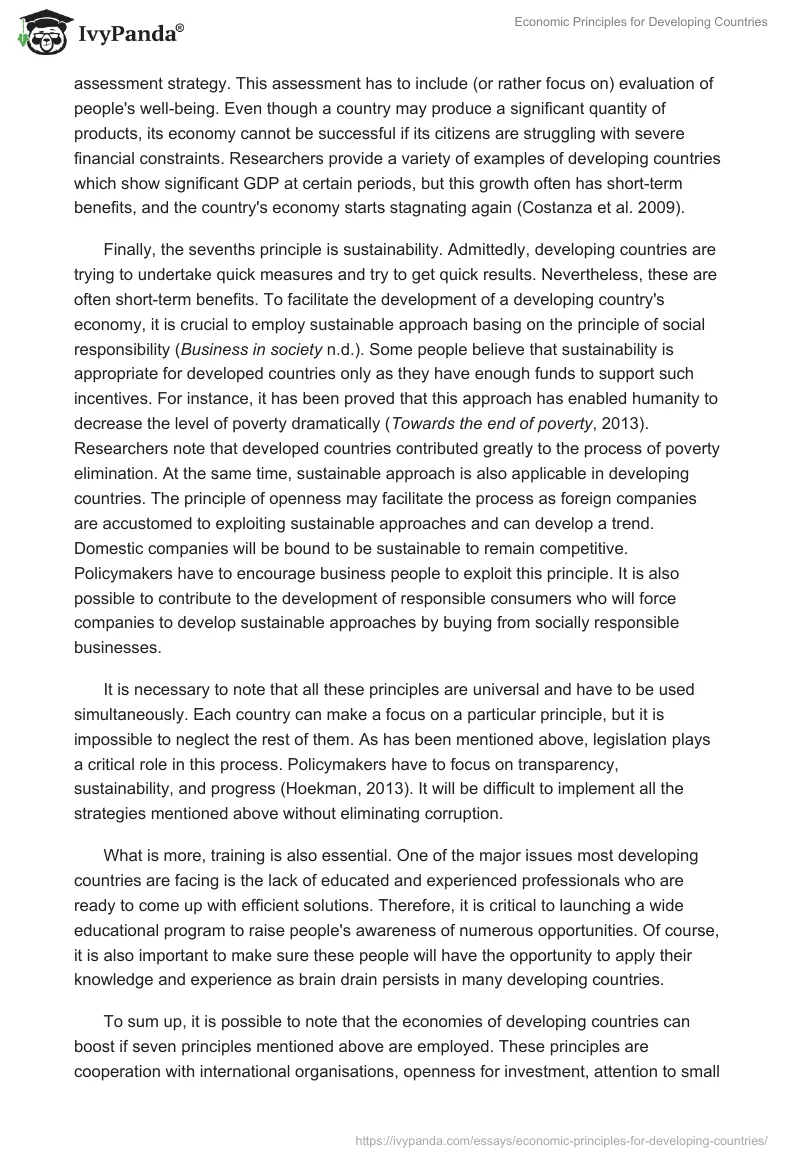 Economic Principles for Developing Countries. Page 3