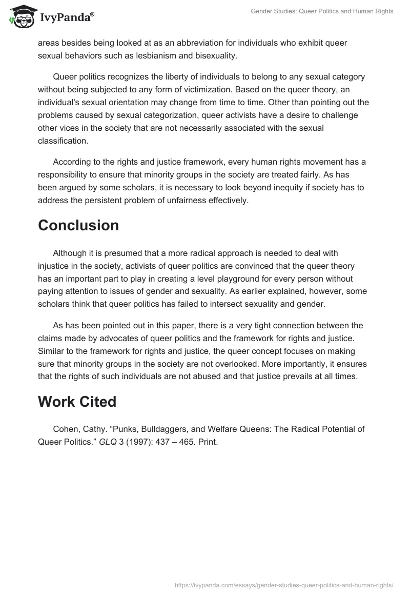 Gender Studies: Queer Politics and Human Rights. Page 2