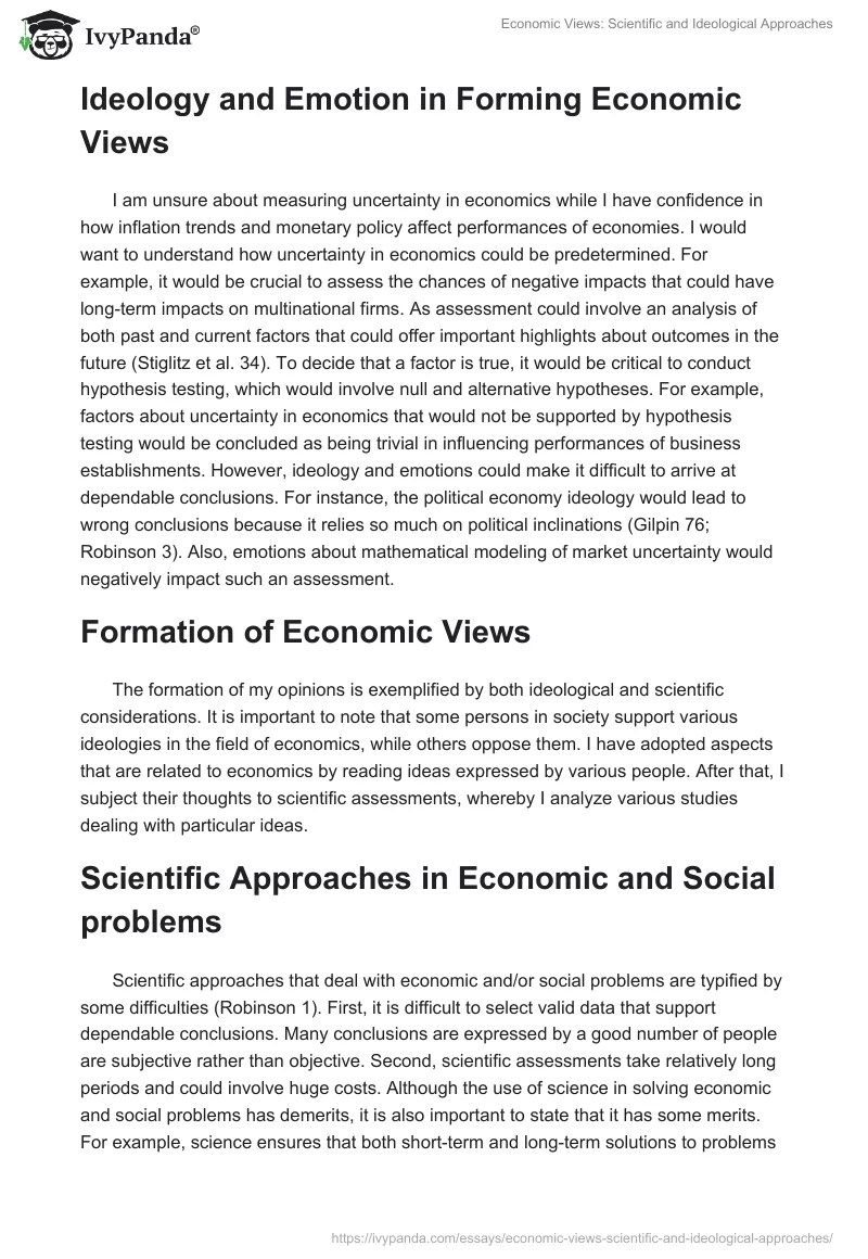 Economic Views: Scientific and Ideological Approaches. Page 2