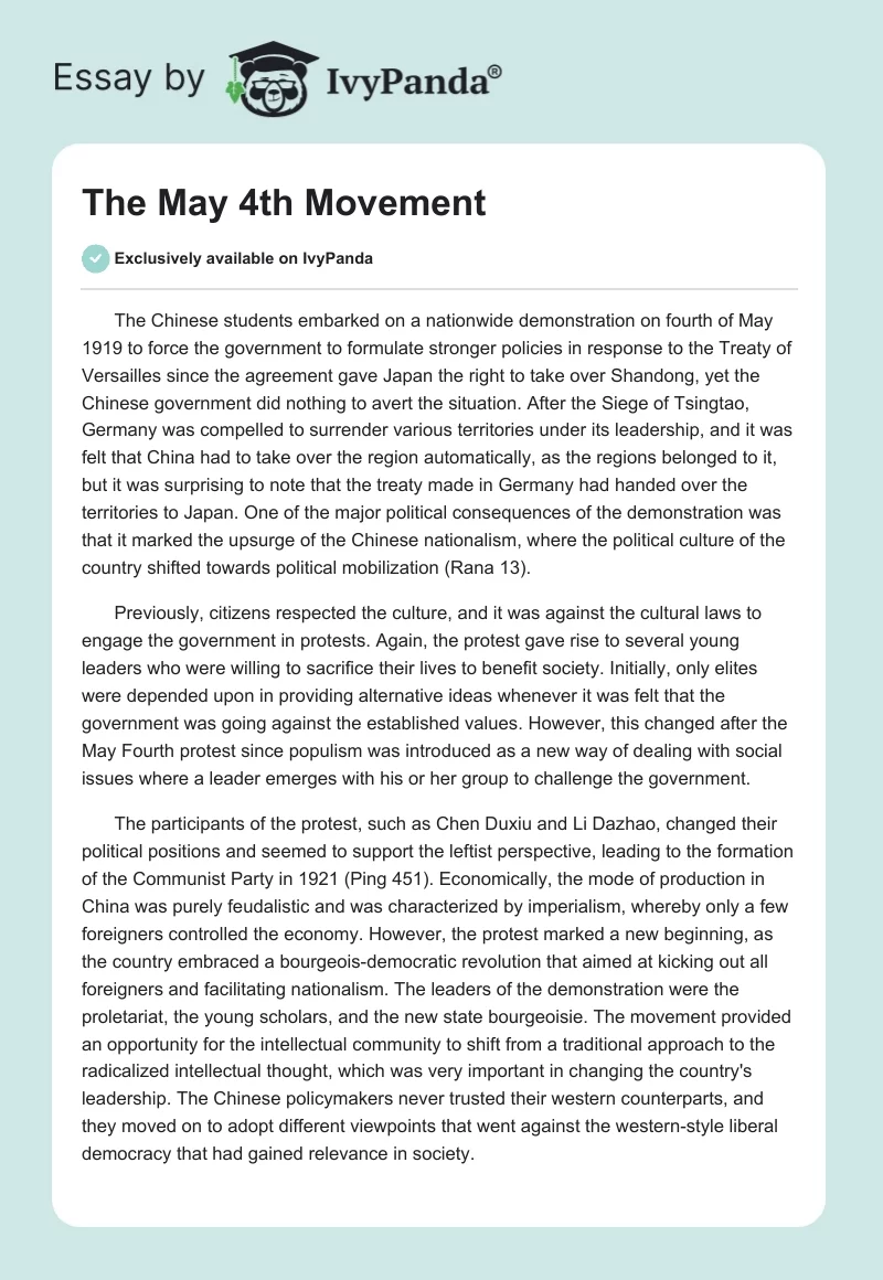 The May 4th Movement. Page 1