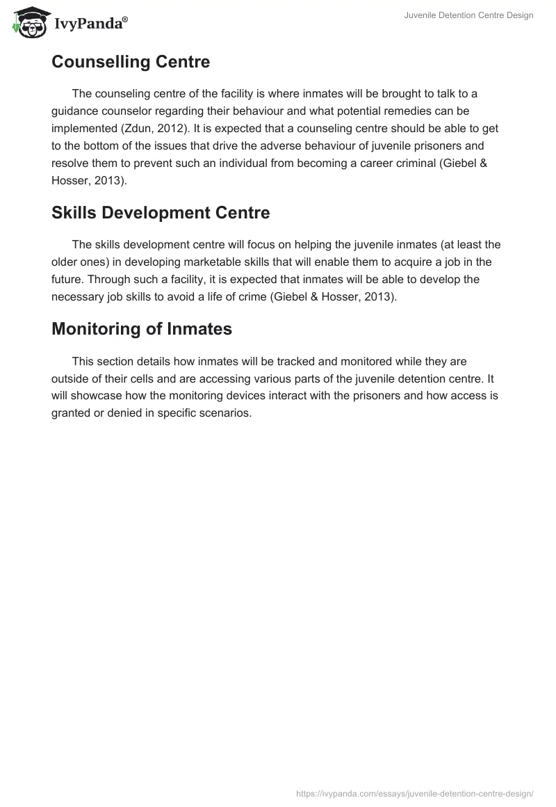 Juvenile Detention Centre Design. Page 3