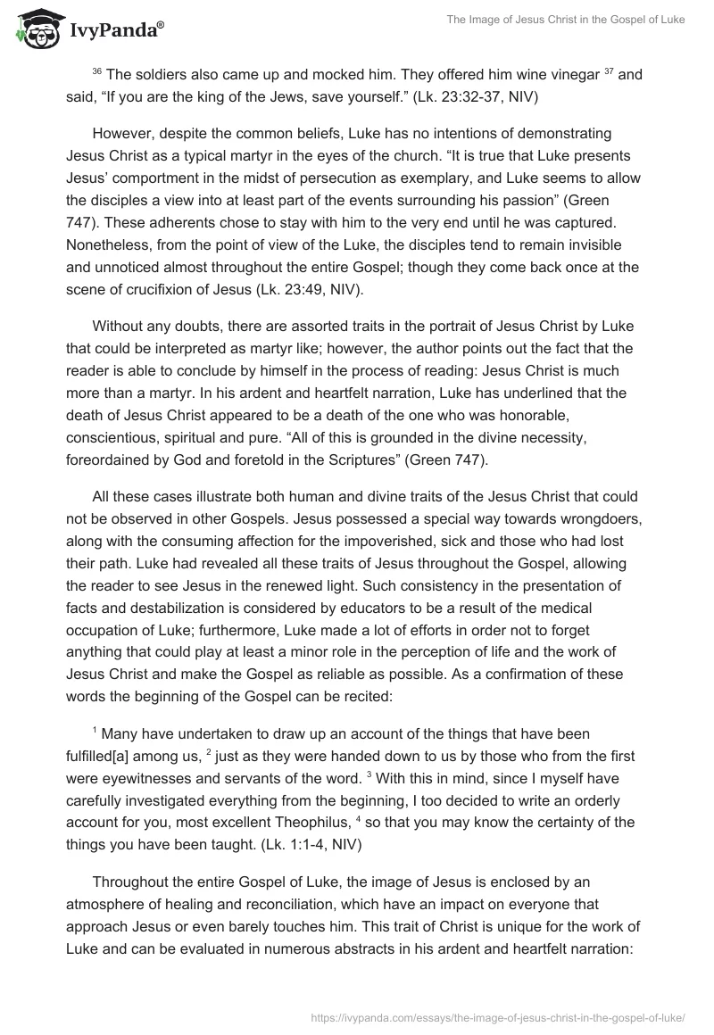 The Image of Jesus Christ in the Gospel of Luke. Page 4