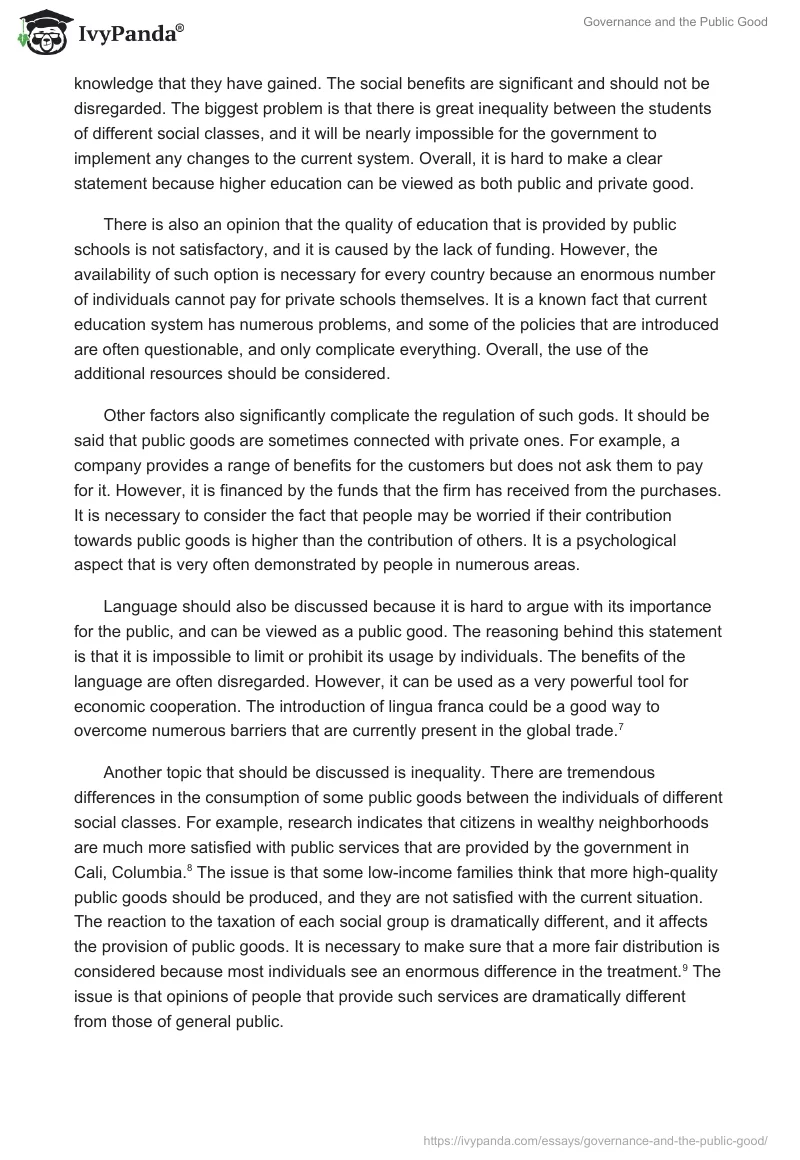 Governance and the Public Good. Page 3