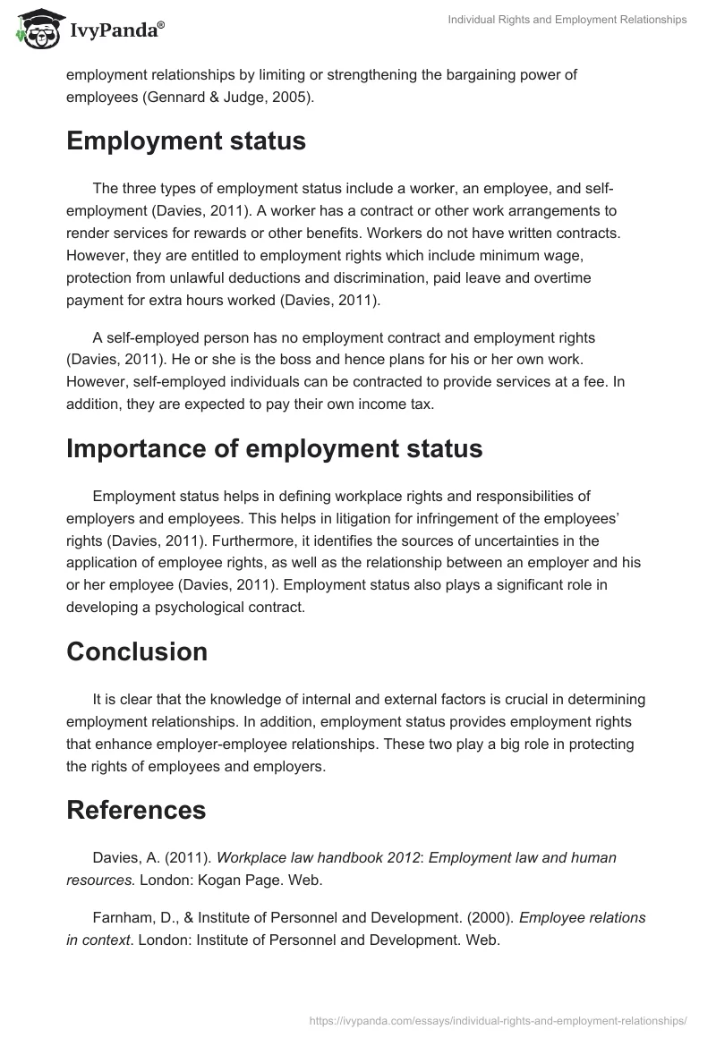 Individual Rights and Employment Relationships. Page 2