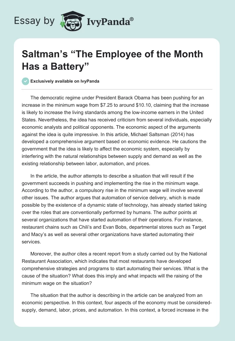 Saltman’s “The Employee of the Month Has a Battery”. Page 1
