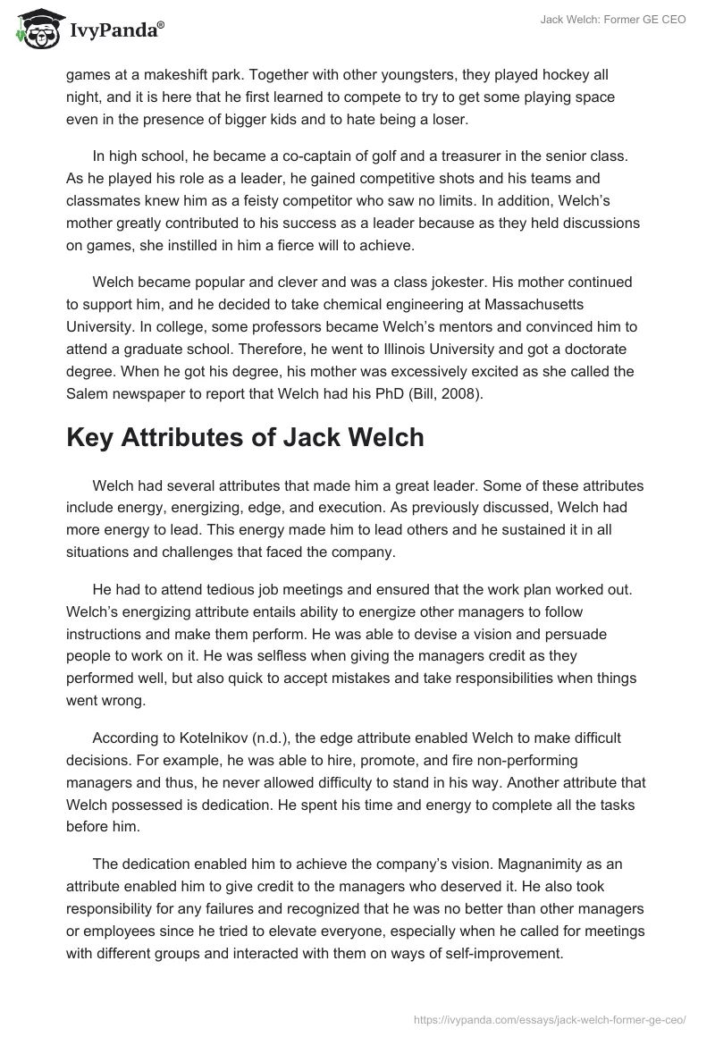 Jack Welch: Former GE CEO. Page 4