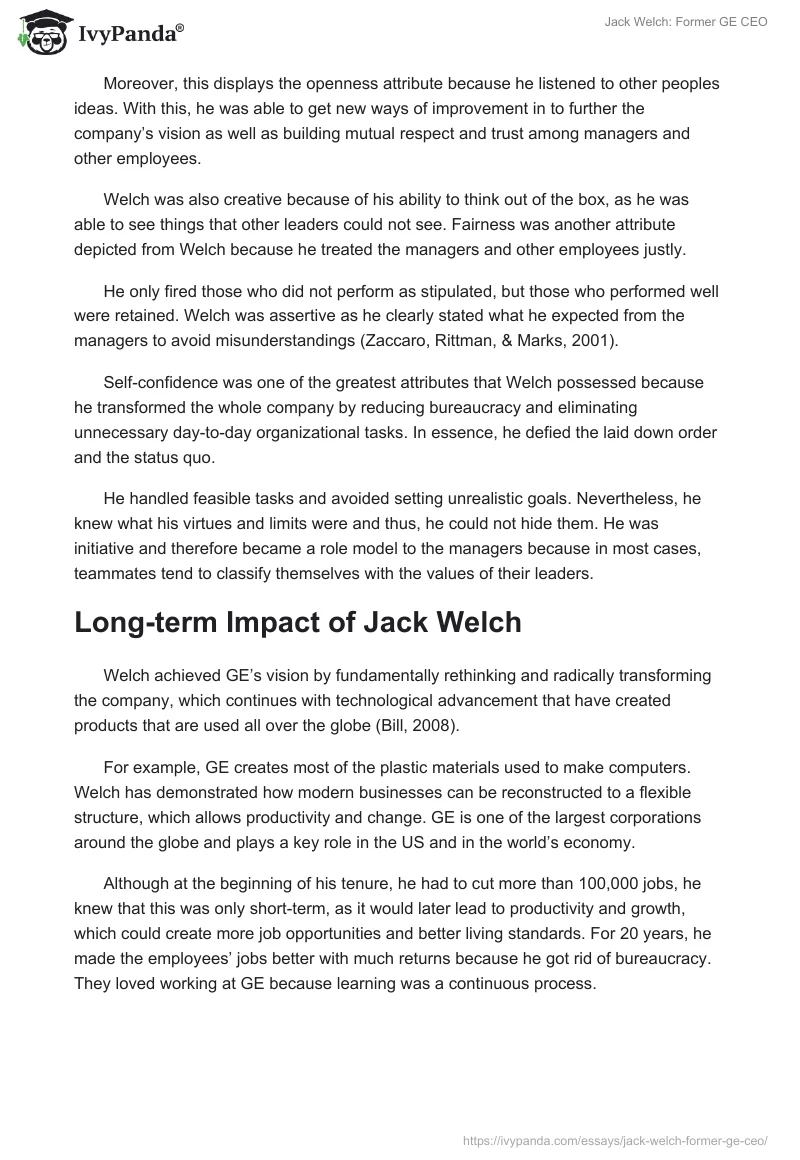 Jack Welch: Former GE CEO. Page 5