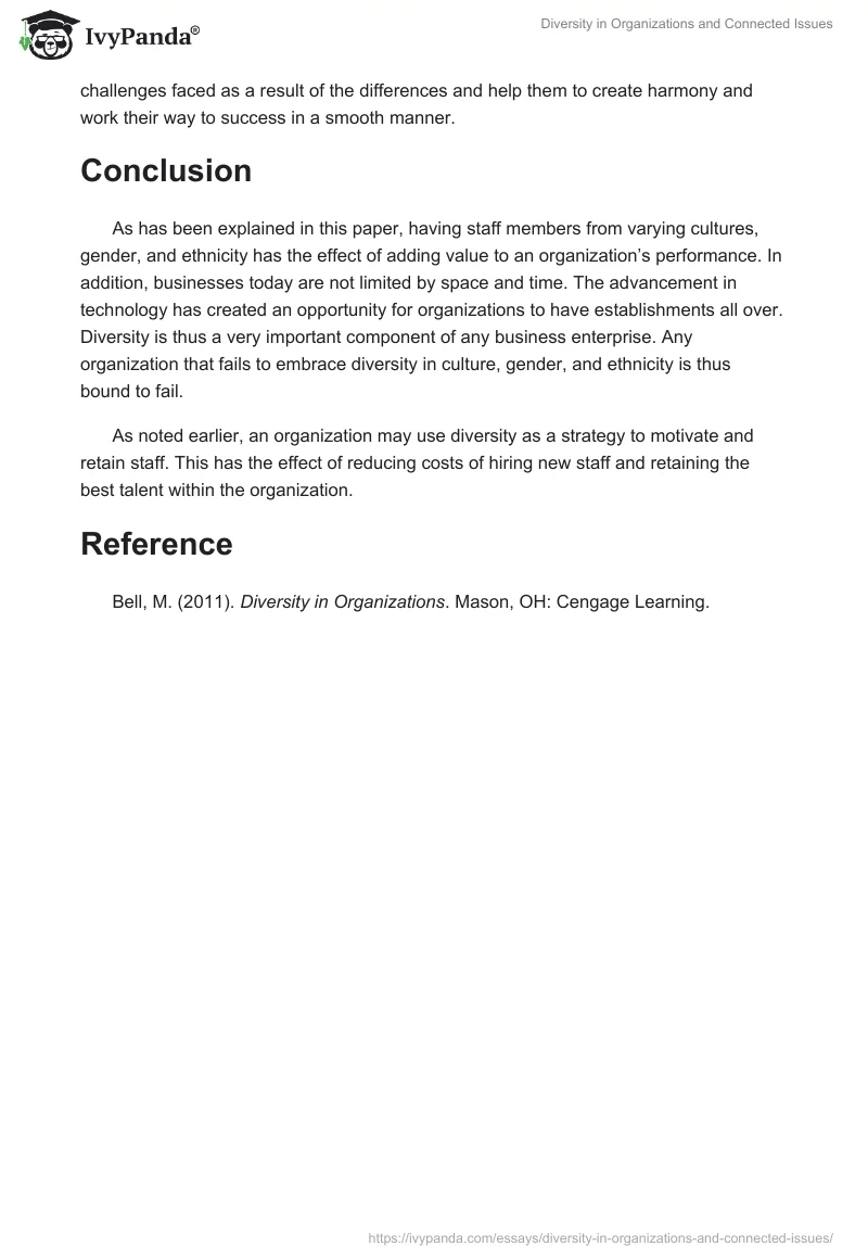 Diversity in Organizations and Connected Issues. Page 3