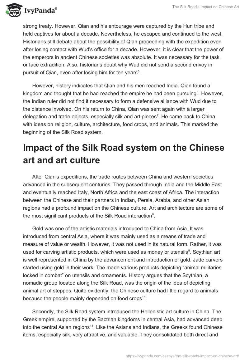 The Silk Road's Impact on Chinese Art. Page 2
