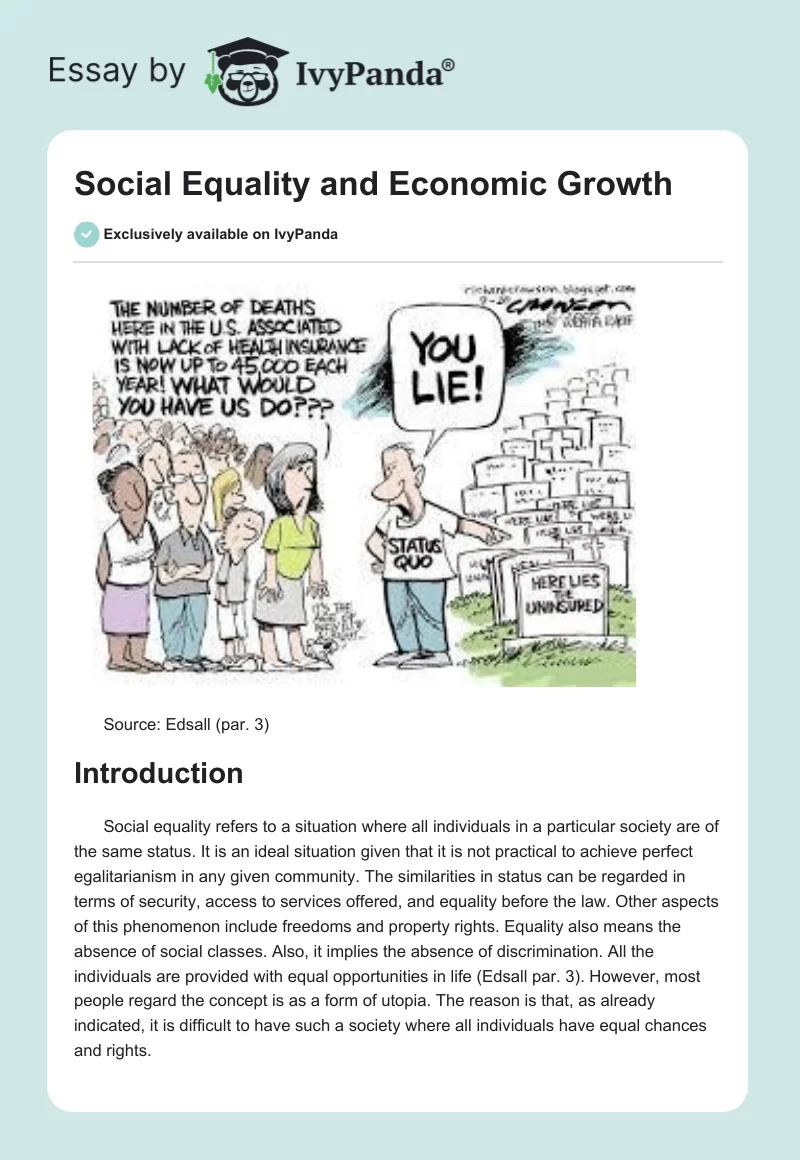 Social Equality and Economic Growth. Page 1