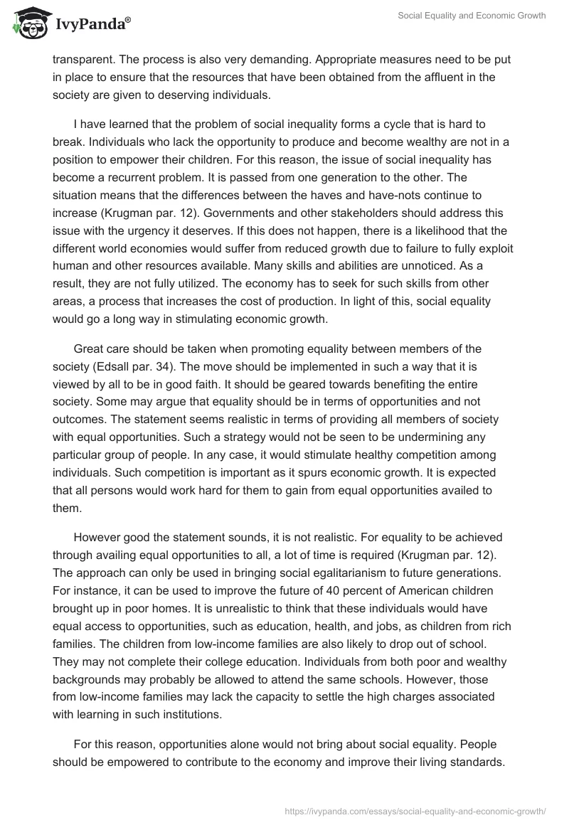 Social Equality and Economic Growth. Page 5