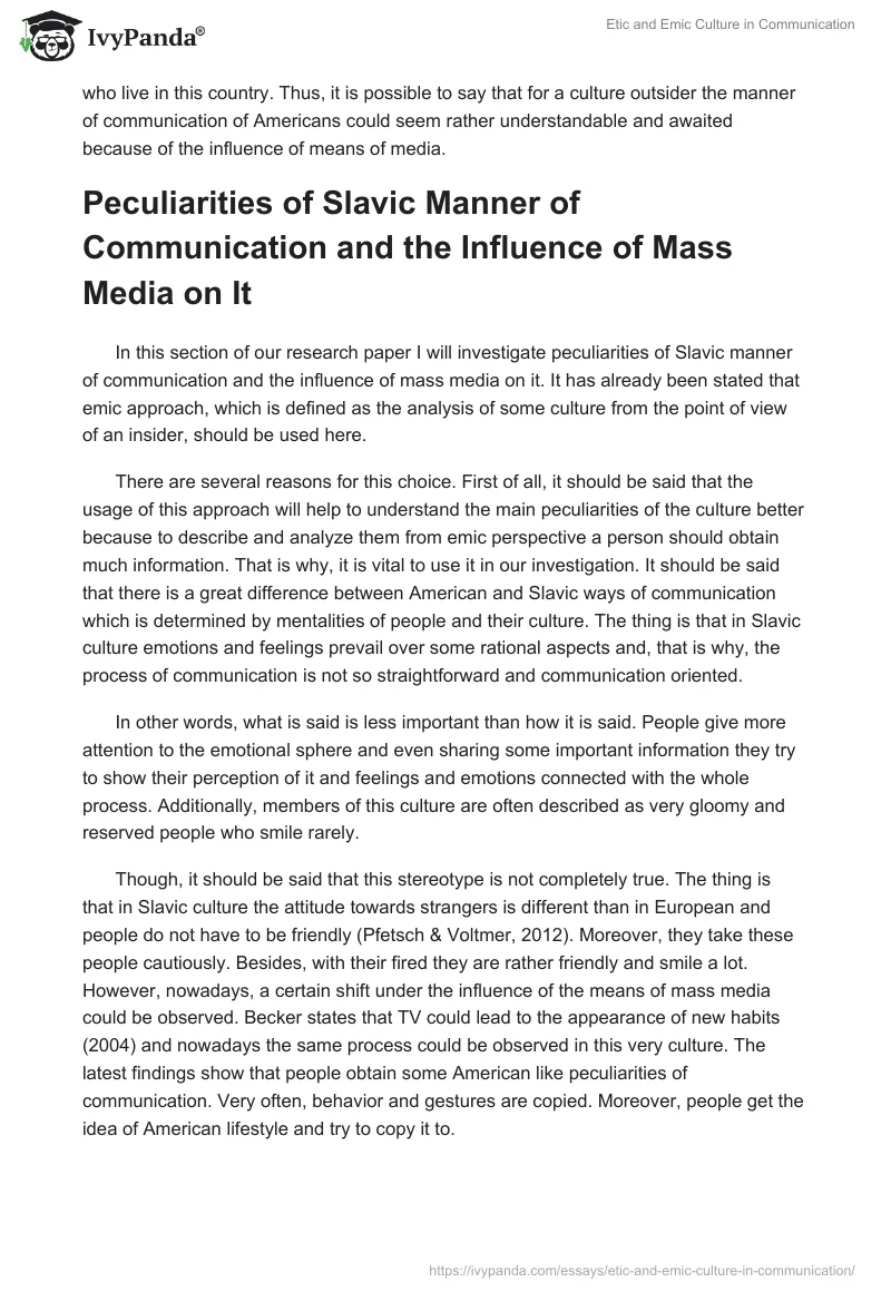 Etic and Emic Culture in Communication. Page 3