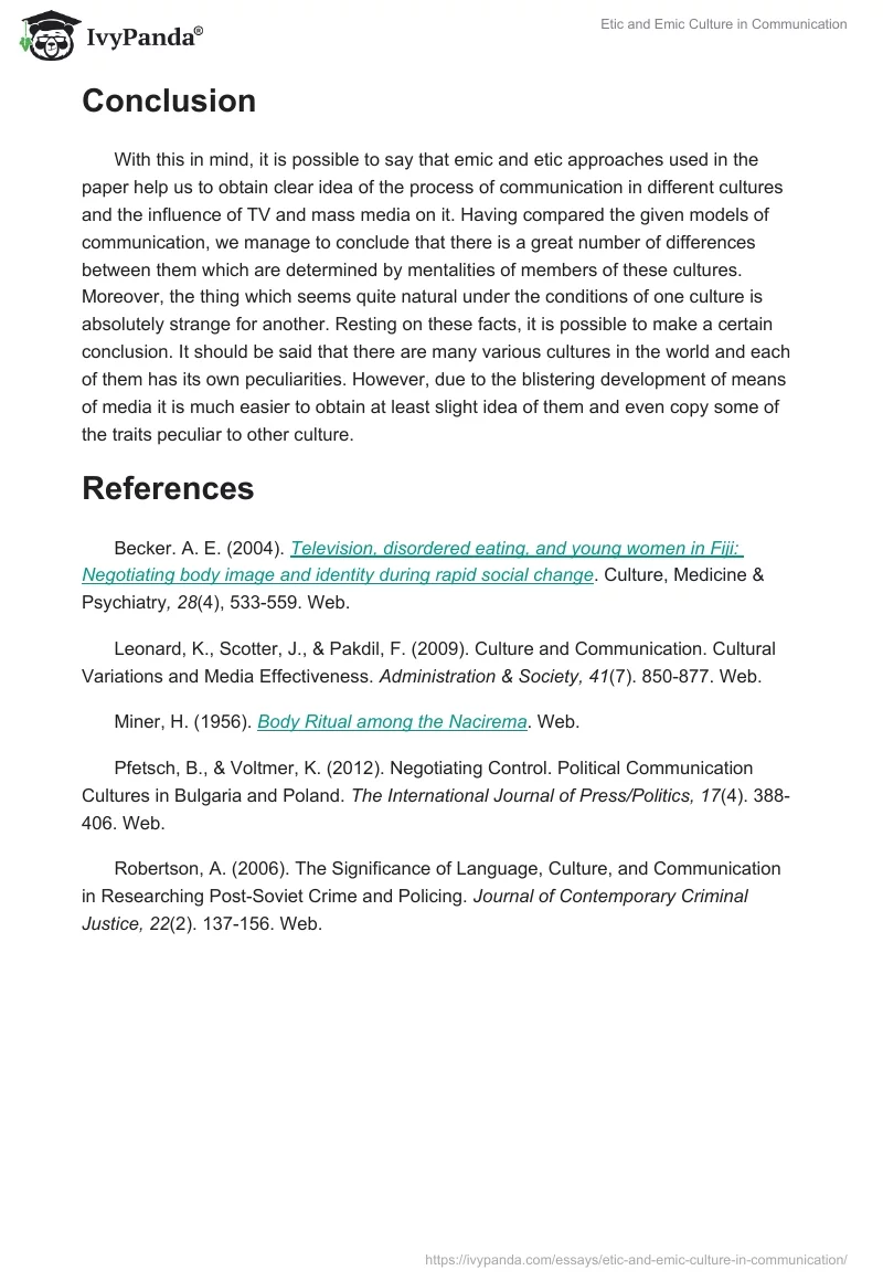 Etic and Emic Culture in Communication. Page 4