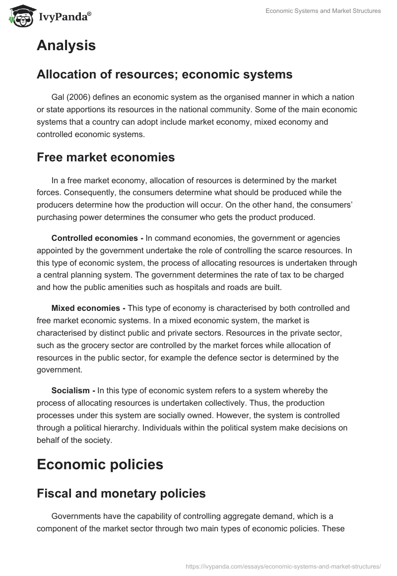 Economic Systems and Market Structures. Page 2