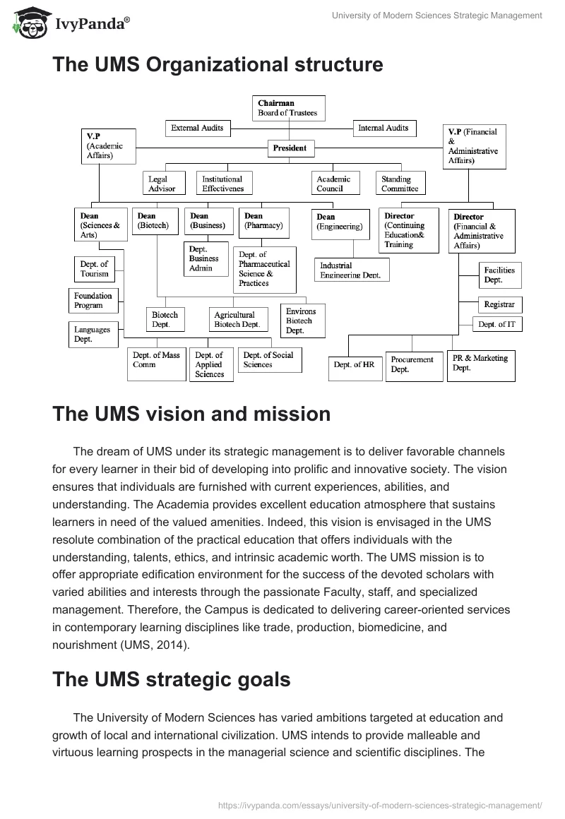 University of Modern Sciences Strategic Management. Page 2