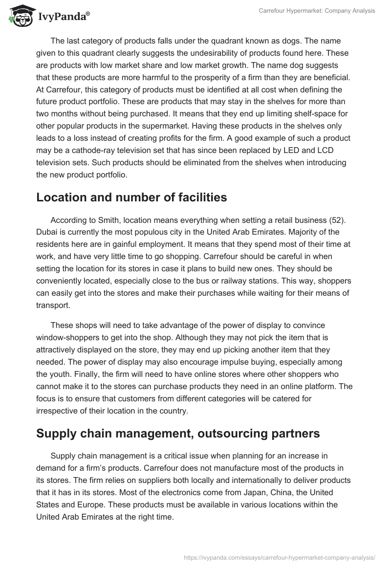 Carrefour Hypermarket: Company Analysis. Page 5