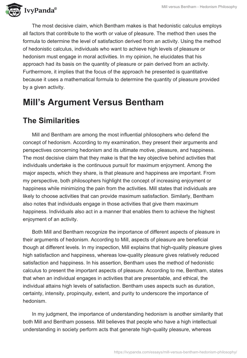 Mill versus Bentham - Hedonism Philosophy. Page 5