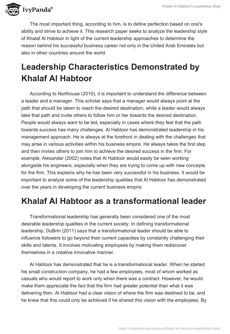 Khalaf Al Habtoor's Leadership Style. Page 3