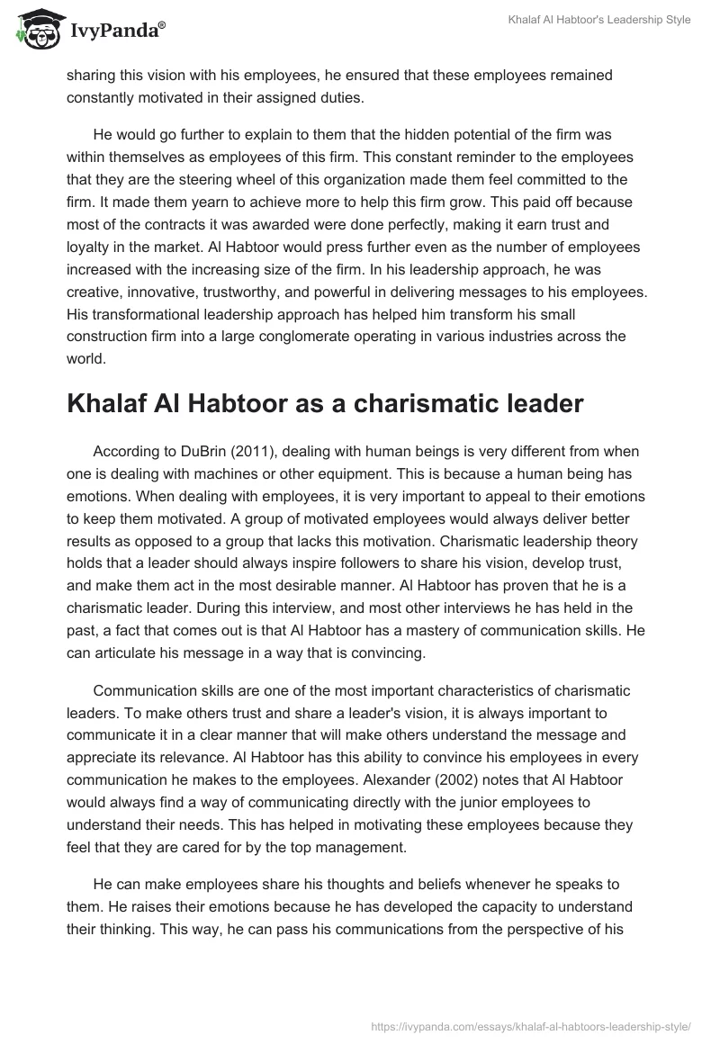 Khalaf Al Habtoor's Leadership Style. Page 4