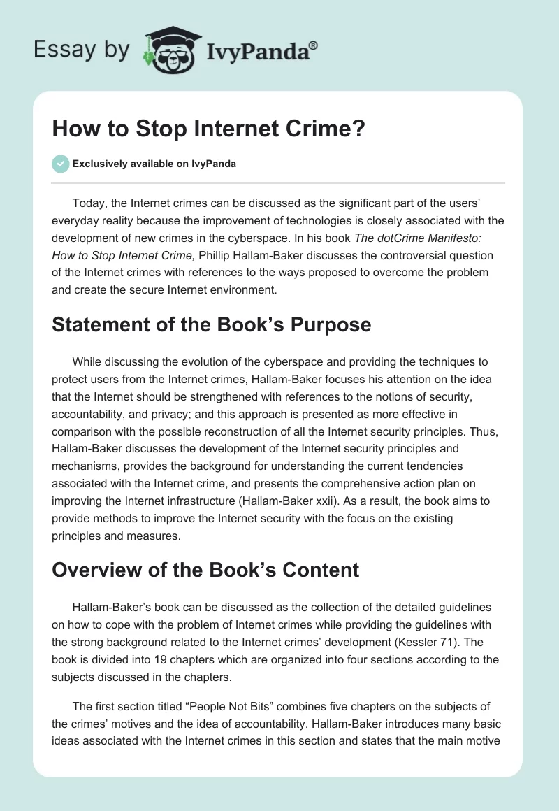 How to Stop Internet Crime?. Page 1