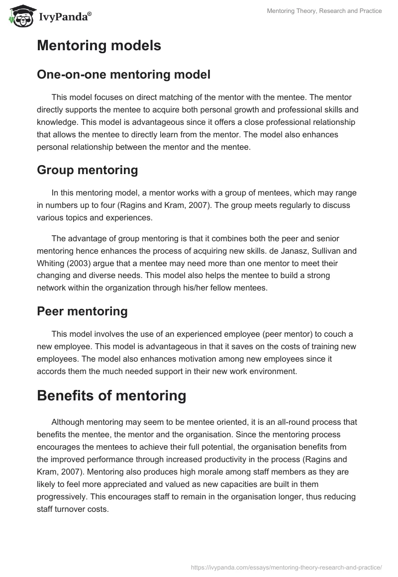 Mentoring Theory, Research and Practice. Page 3