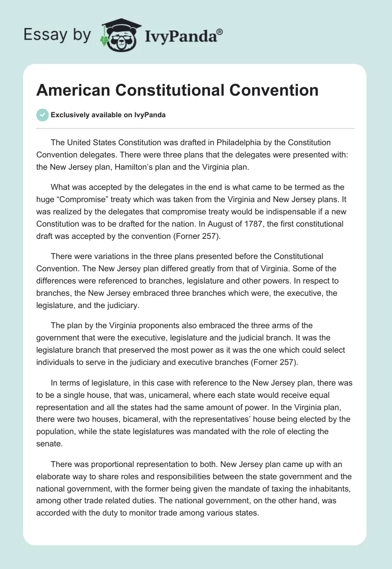 American Constitutional Convention. Page 1