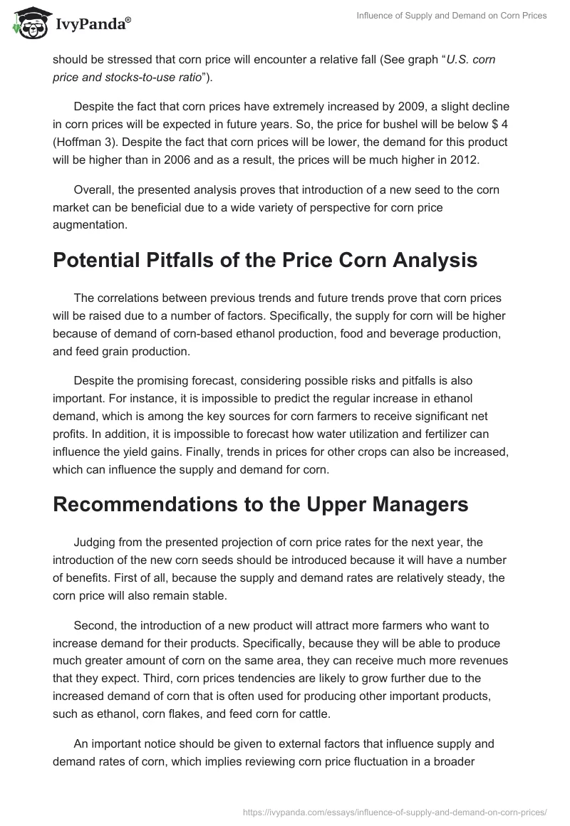 Influence of Supply and Demand on Corn Prices. Page 3