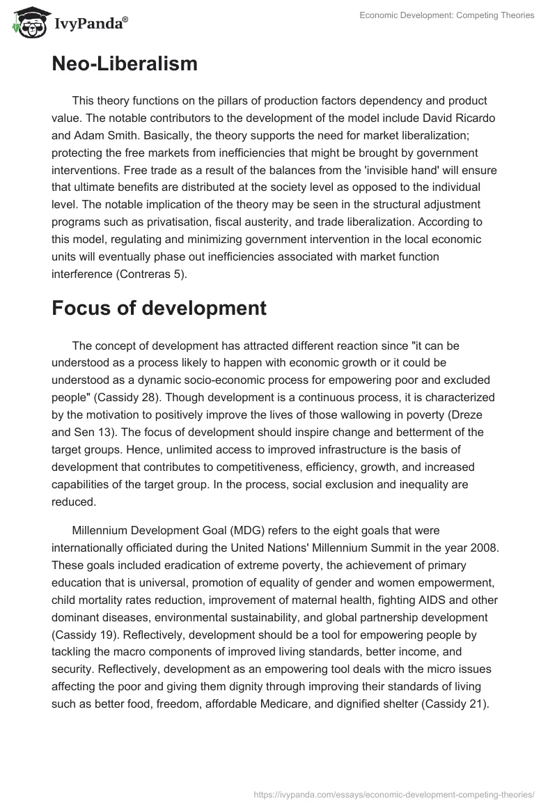 Economic Development: Competing Theories. Page 2