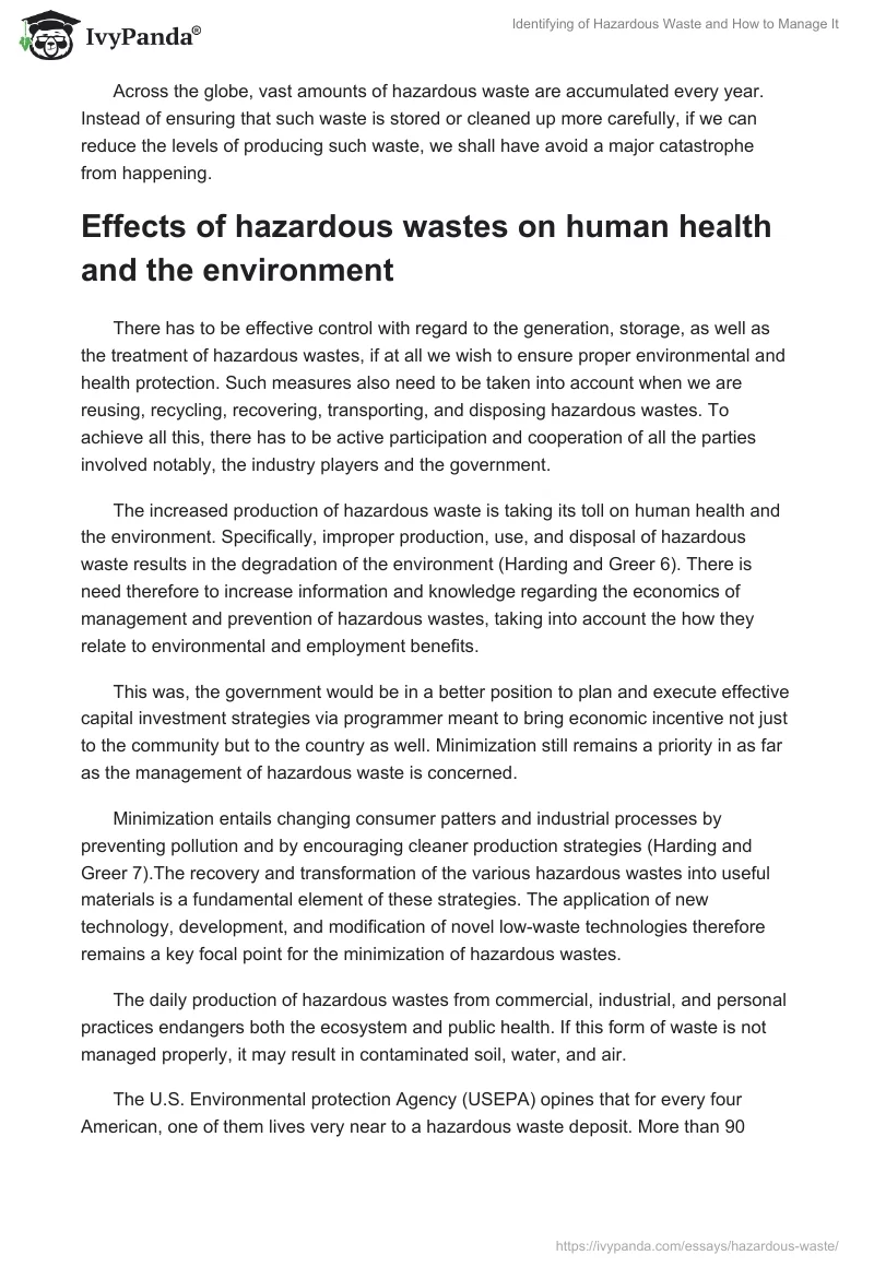 Identifying of Hazardous Waste and How to Manage It. Page 3