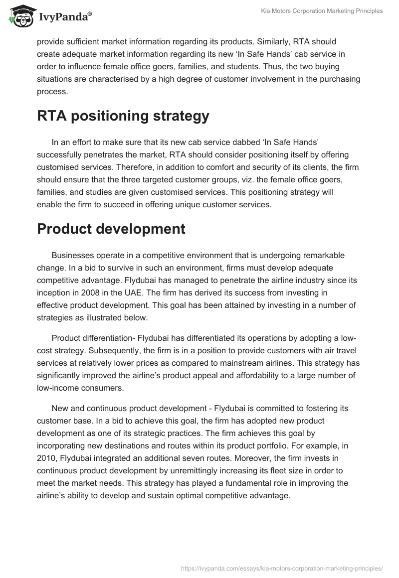 Kia Motors Corporation Marketing Principles. Page 5