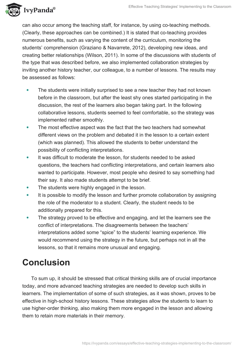 Effective Teaching Strategies' Implementing to the Classroom. Page 3