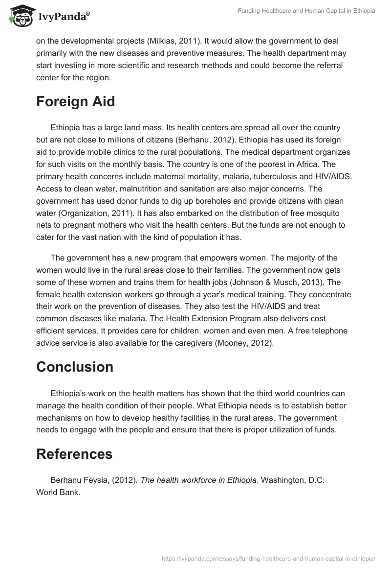 Funding Healthcare and Human Capital in Ethiopia. Page 3