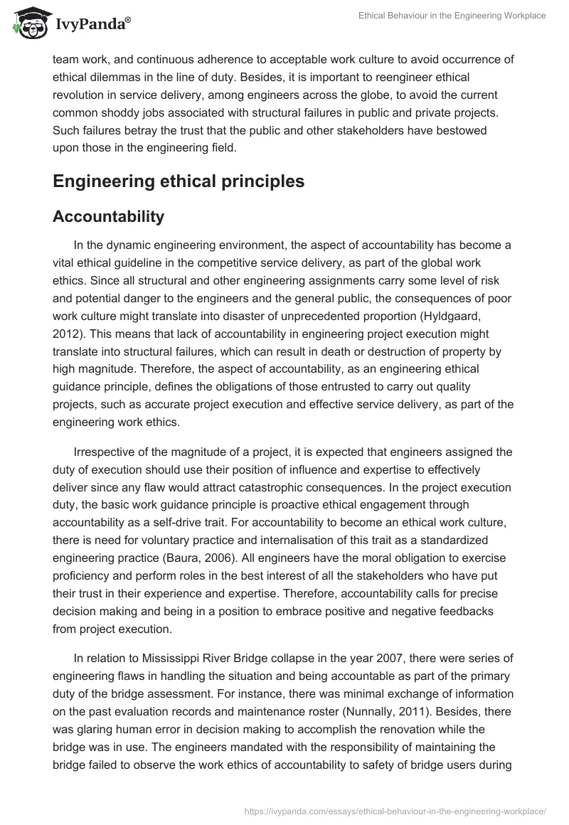 Ethical Behaviour in the Engineering Workplace. Page 5