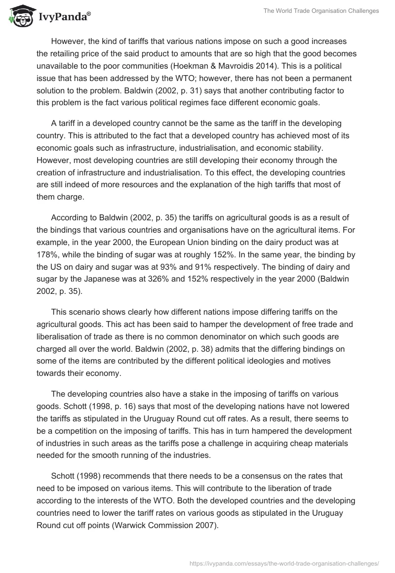 The World Trade Organisation Challenges. Page 2