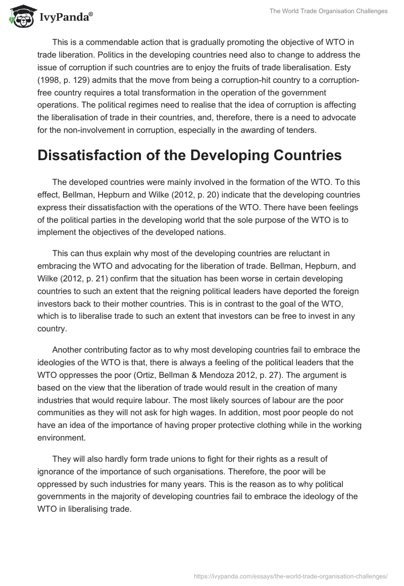 The World Trade Organisation Challenges. Page 4