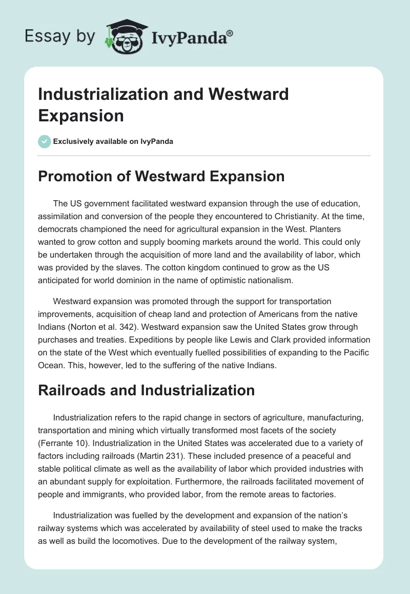 Industrialization and Westward Expansion. Page 1