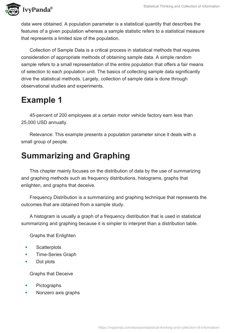 Statistical Thinking and Collection of Information. Page 2