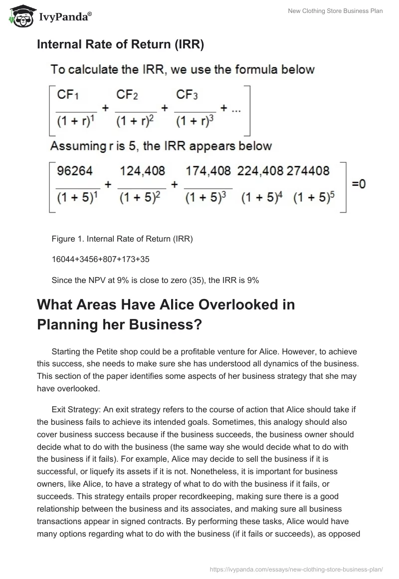 New Clothing Store Business Plan. Page 3