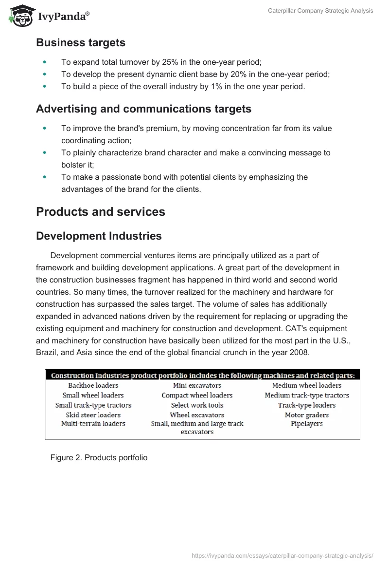 Caterpillar Company Strategic Analysis. Page 4