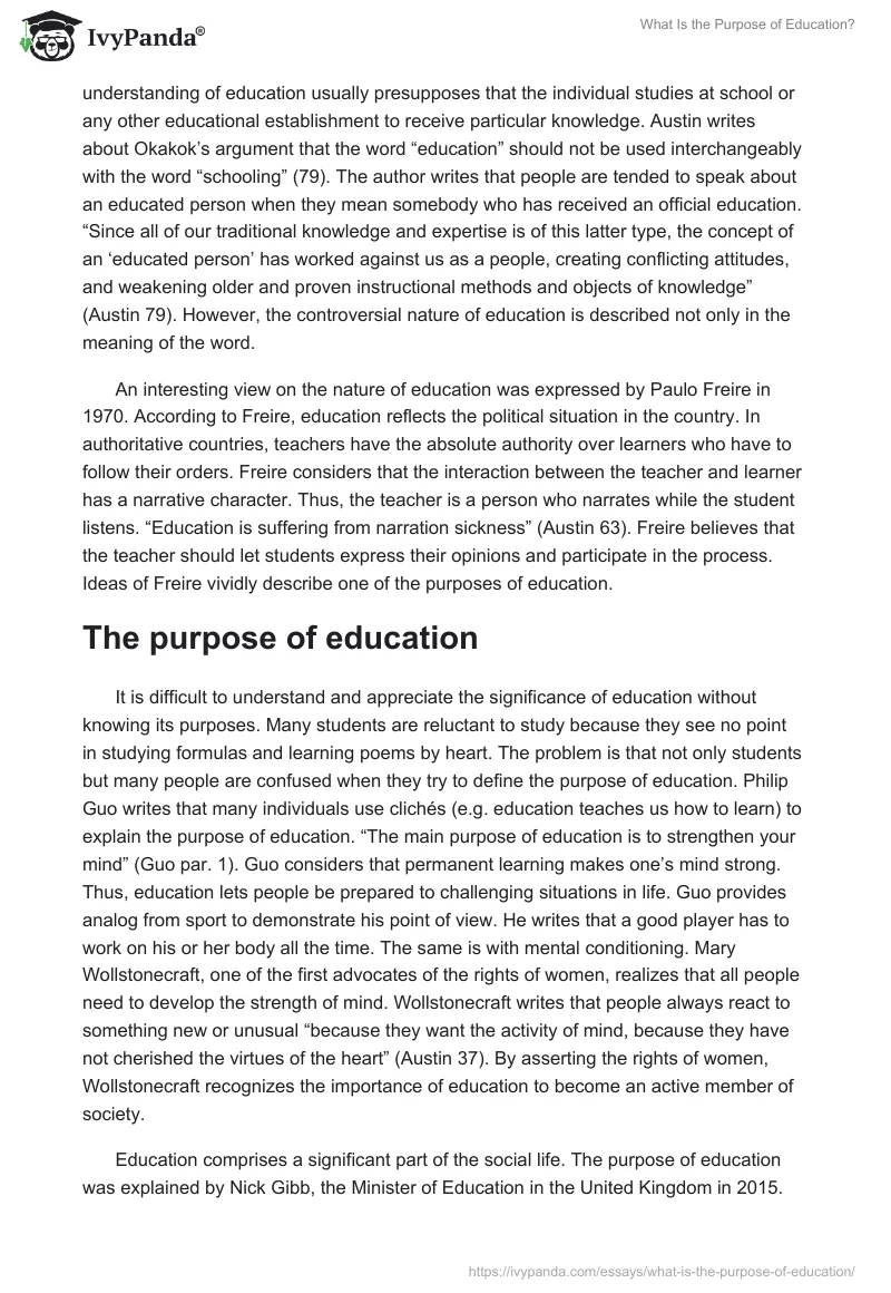 What Is the Purpose of Education?. Page 2